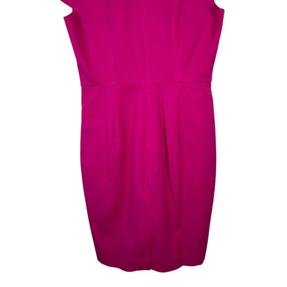 J. Crew Women's V-Neck Sheath Dress Sz 6 Bi-stretch Cotton Pink Fuchsia - Picture 7 of 12